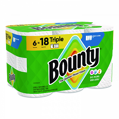 Select-a-Size Kitchen Roll Paper Towels, 2-Ply, 5.9 x 11, White, 123 Sheets/Triple Roll, 6 Rolls/Carton (16020)