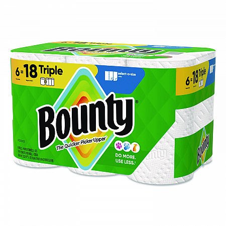 Select-a-Size Kitchen Roll Paper Towels, 2-Ply, 5.9 x 11, White, 123 Sheets/Triple Roll, 6 Rolls/Carton (16020)