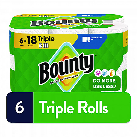 Select-a-Size Kitchen Roll Paper Towels, 2-Ply, 5.9 x 11, White, 123 Sheets/Triple Roll, 6 Rolls/Carton (16020)