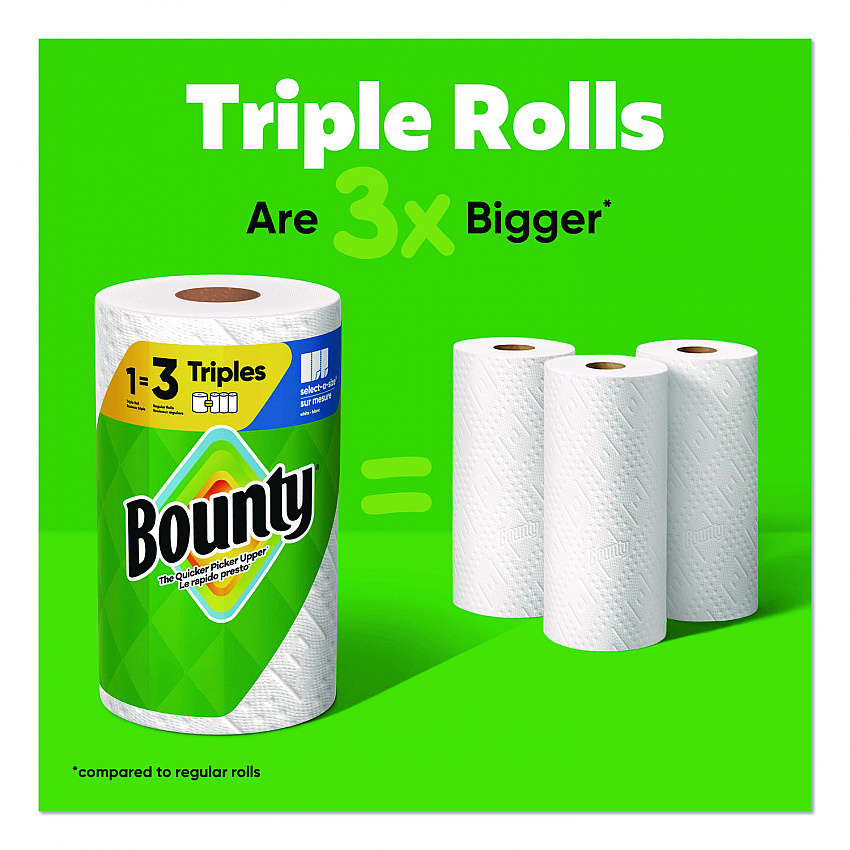 Select-a-Size Kitchen Roll Paper Towels, 2-Ply, 5.9 x 11, White, 123 Sheets/Triple Roll, 6 Rolls/Carton (16020)
