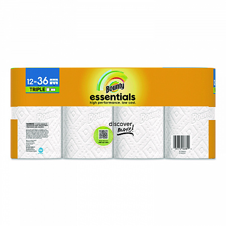 Essentials Select-A-Size Kitchen Roll Paper Towels, 2-Ply, 5.9 x 11, White, 162 Sheets/Triple Roll, 12 Rolls/Carton (16681)