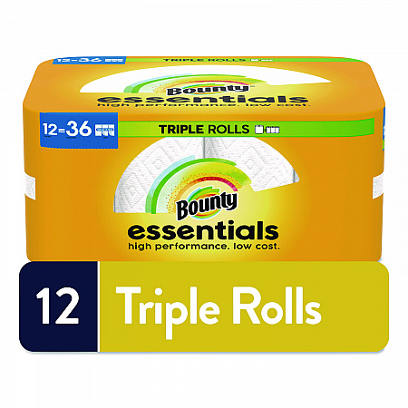 Essentials Select-A-Size Kitchen Roll Paper Towels, 2-Ply, 5.9 x 11, White, 162 Sheets/Triple Roll, 12 Rolls/Carton (16681)