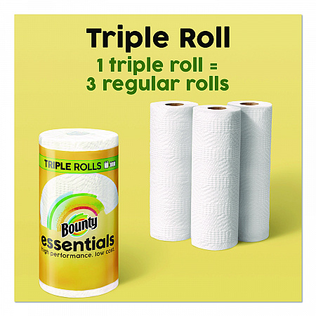 Essentials Select-A-Size Kitchen Roll Paper Towels, 2-Ply, 5.9 x 11, White, 162 Sheets/Triple Roll, 12 Rolls/Carton (16681)