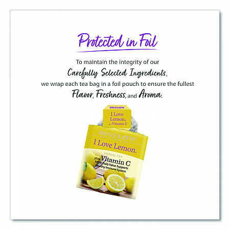 I Love Lemon Herbal Tea, 0.06 oz Tea Bag, 28/Box (RCB003991)