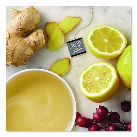 steep Cafe Organic Herbal Tea, Lemon Ginger, 50 Bags/Carton (RCB19968)
