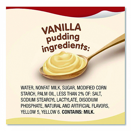 Pudding Cups, Vanilla, 3.5 oz Cup, 48/Carton (HUN55419)