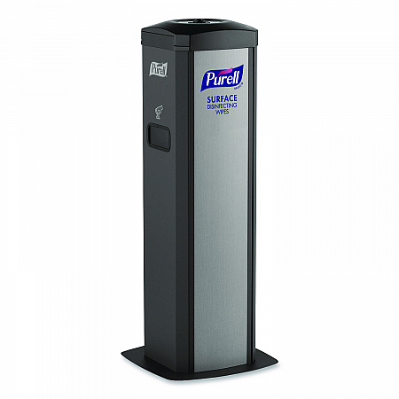 DS360 High-Capacity Surface Disinfecting Wipes Station, 1,200 Wipe Capacity, 15.5 x 15.5 x 39.6, Graphite (911701SLVSFW)