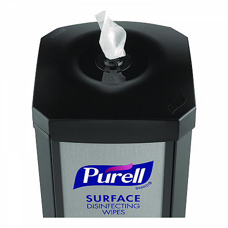 DS360 High-Capacity Surface Disinfecting Wipes Station, 1,200 Wipe Capacity, 15.5 x 15.5 x 39.6, Graphite (911701SLVSFW)