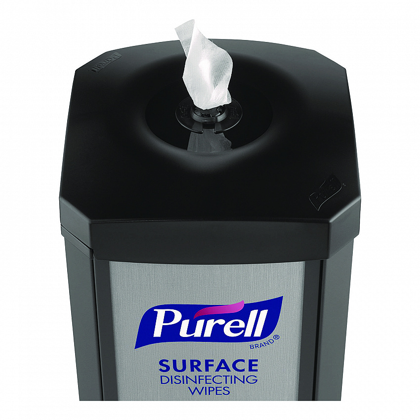 DS360 High-Capacity Surface Disinfecting Wipes Station, 1,200 Wipe Capacity, 15.5 x 15.5 x 39.6, Graphite (911701SLVSFW)
