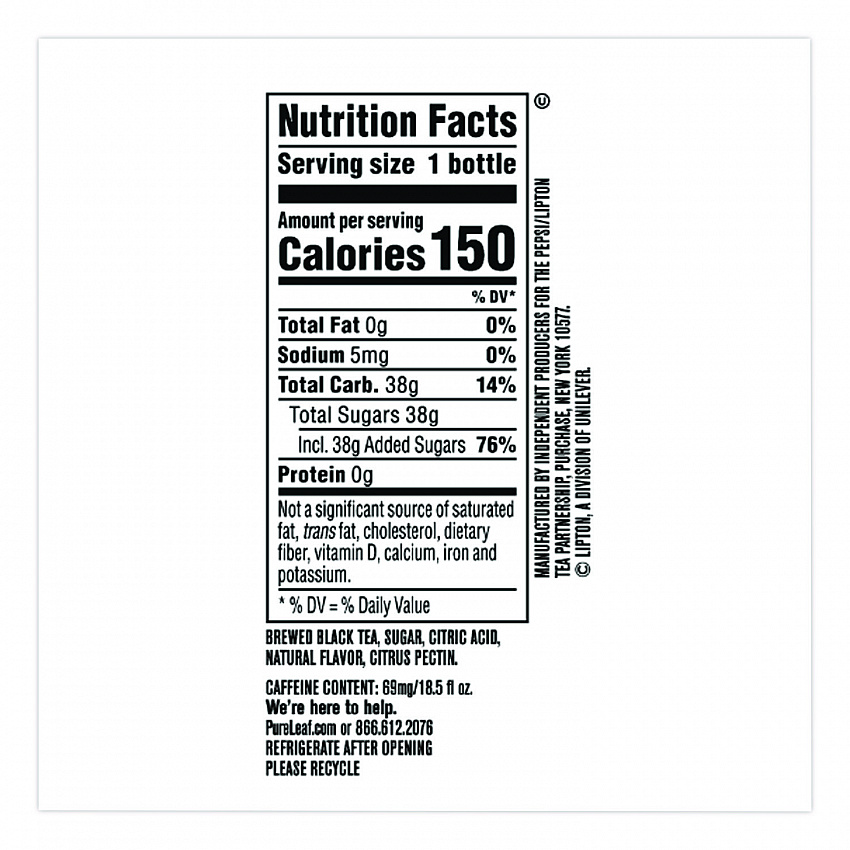Iced Tea, Lemon, 18.5 oz, 12/Carton (28618)