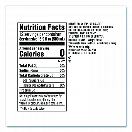 Iced Tea, Unsweetened, 18.5 oz, 12/Carton (134072CT)