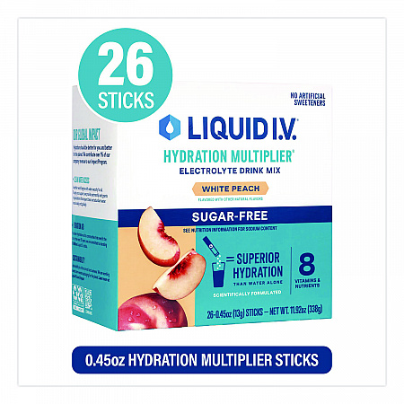 Sugar-Free Hydration Multiplier, White Peach, 26 Packets/Box (22002515)
