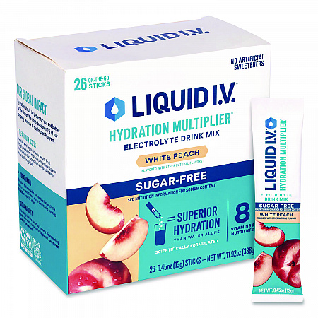 Sugar-Free Hydration Multiplier, White Peach, 26 Packets/Box (22002515)