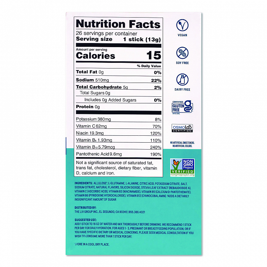 Sugar-Free Hydration Multiplier, White Peach, 26 Packets/Box (22002515)