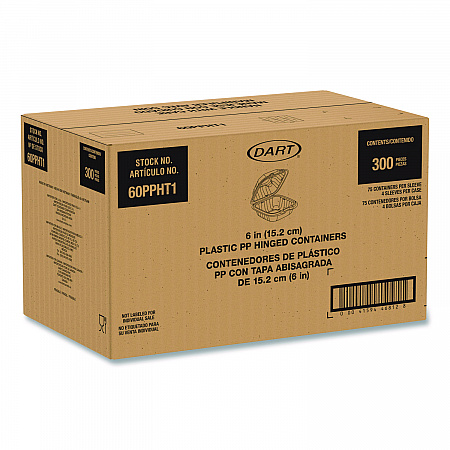 Microwaveable Hinged Containers, ProPlanet Seal, 6.31 x 6.31 x 3, Clear, Plastic, 300/Carton (60PPHT1)