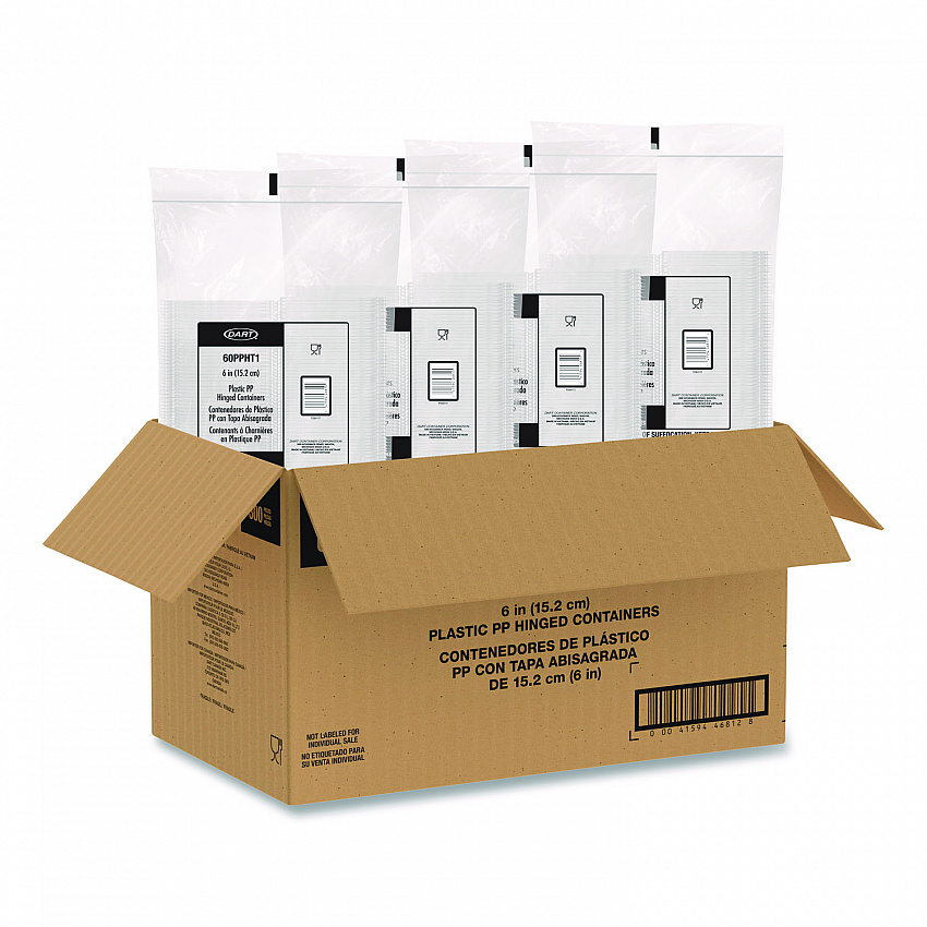Microwaveable Hinged Containers, ProPlanet Seal, 6.31 x 6.31 x 3, Clear, Plastic, 300/Carton (60PPHT1)