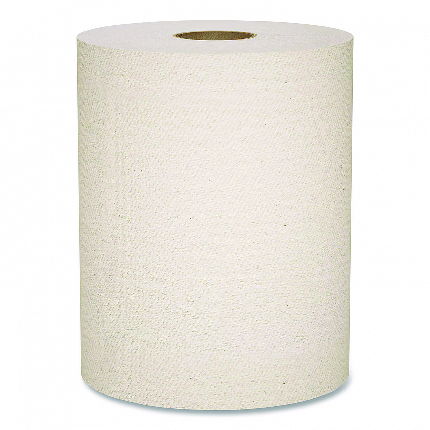 Essential 100% Recycled Fiber Hard Roll Towel, 1-Ply, 8" x 800 ft, 1.5" Core, Brown, 6 Rolls/Carton (56758)