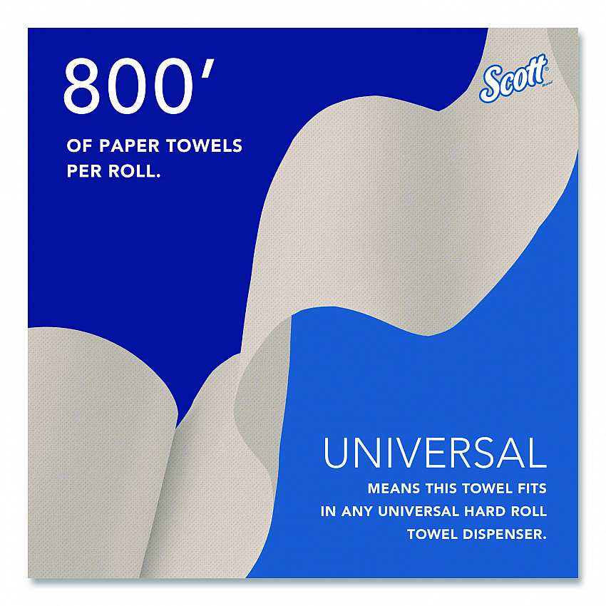 Essential 100% Recycled Fiber Hard Roll Towel, 1-Ply, 8" x 800 ft, 1.5" Core, Brown, 6 Rolls/Carton (56758)