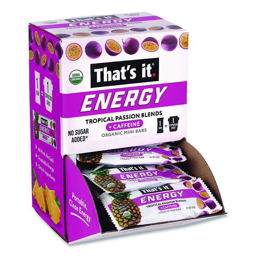 Organic Energy Bars, Tropical Passion Blend, 0.7 oz Bar, 36/Box (22002519)