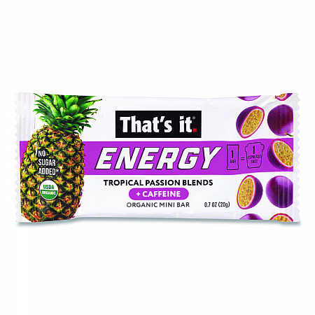 Organic Energy Bars, Tropical Passion Blend, 0.7 oz Bar, 36/Box (22002519)