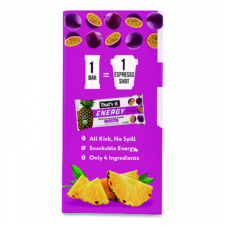 Organic Energy Bars, Tropical Passion Blend, 0.7 oz Bar, 36/Box (22002519)
