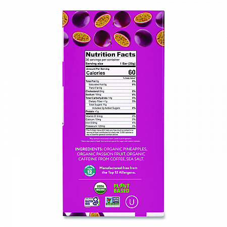 Organic Energy Bars, Tropical Passion Blend, 0.7 oz Bar, 36/Box (22002519)