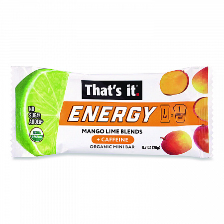 Organic Energy Bars, Mango Lime, 0.7 oz Bar, 36/Box (22002520)