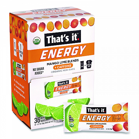 Organic Energy Bars, Mango Lime, 0.7 oz Bar, 36/Box (22002520)