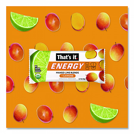 Organic Energy Bars, Mango Lime, 0.7 oz Bar, 36/Box (22002520)