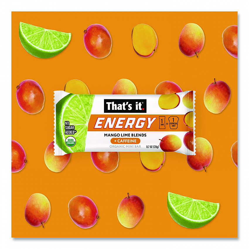 Organic Energy Bars, Mango Lime, 0.7 oz Bar, 36/Box (22002520)