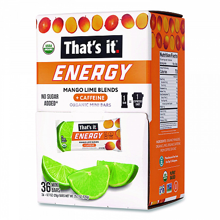 Organic Energy Bars, Mango Lime, 0.7 oz Bar, 36/Box (22002520)