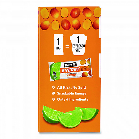 Organic Energy Bars, Mango Lime, 0.7 oz Bar, 36/Box (22002520)