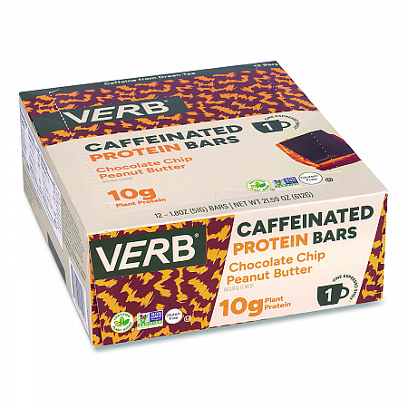 Caffeinated Protein Bar, Chocolate Chip Peanut Butter, 1.8 oz Bar, 12/Box (22002522)