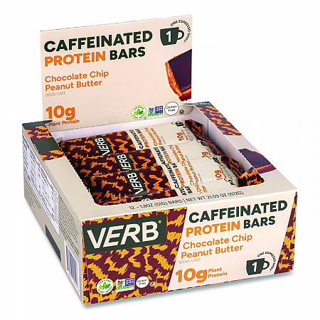 Caffeinated Protein Bar, Chocolate Chip Peanut Butter, 1.8 oz Bar, 12/Box (22002522)