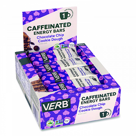 Caffeinated Energy Bar, Chocolate Chip Cookie Dough, 0.92 oz Bar, 16/Box (22002525)