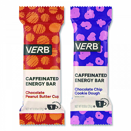 Caffeinated Energy Bar, Chocolate Peanut Butter Cup and Chocolate Chip Cookie Dough, 0.92  oz Bar, 32/Box (60004178)