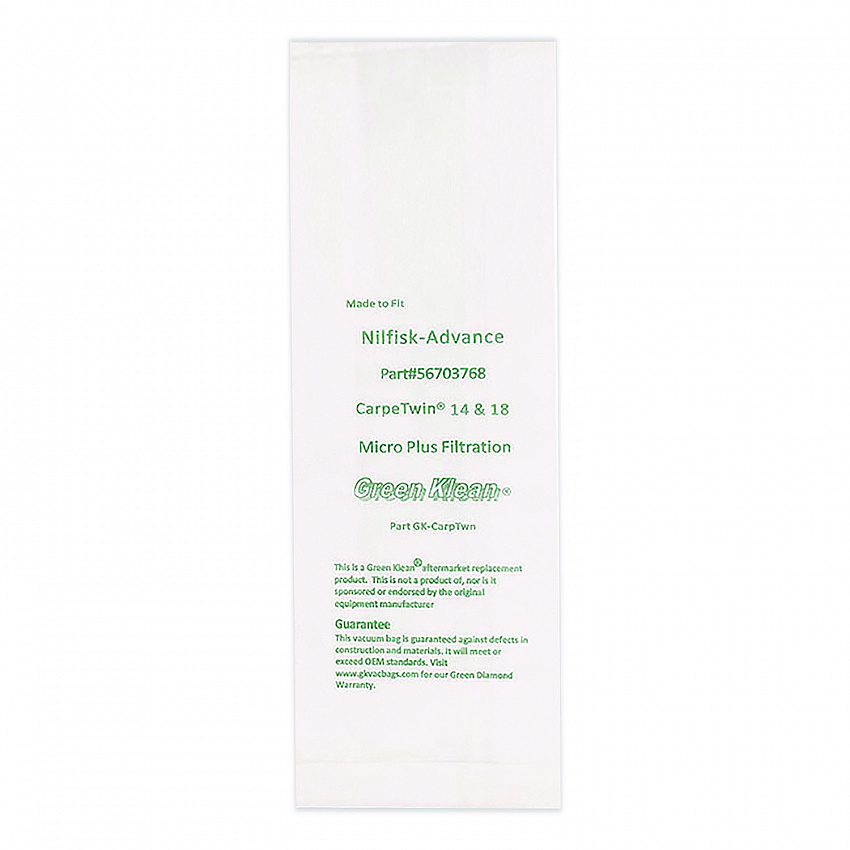 Replacement Vacuum Bags, Fits Advac/Lindhaus/Minuteman Phenom/Nilfisk Carpetwin, 10/Pack (CARPTWNP)