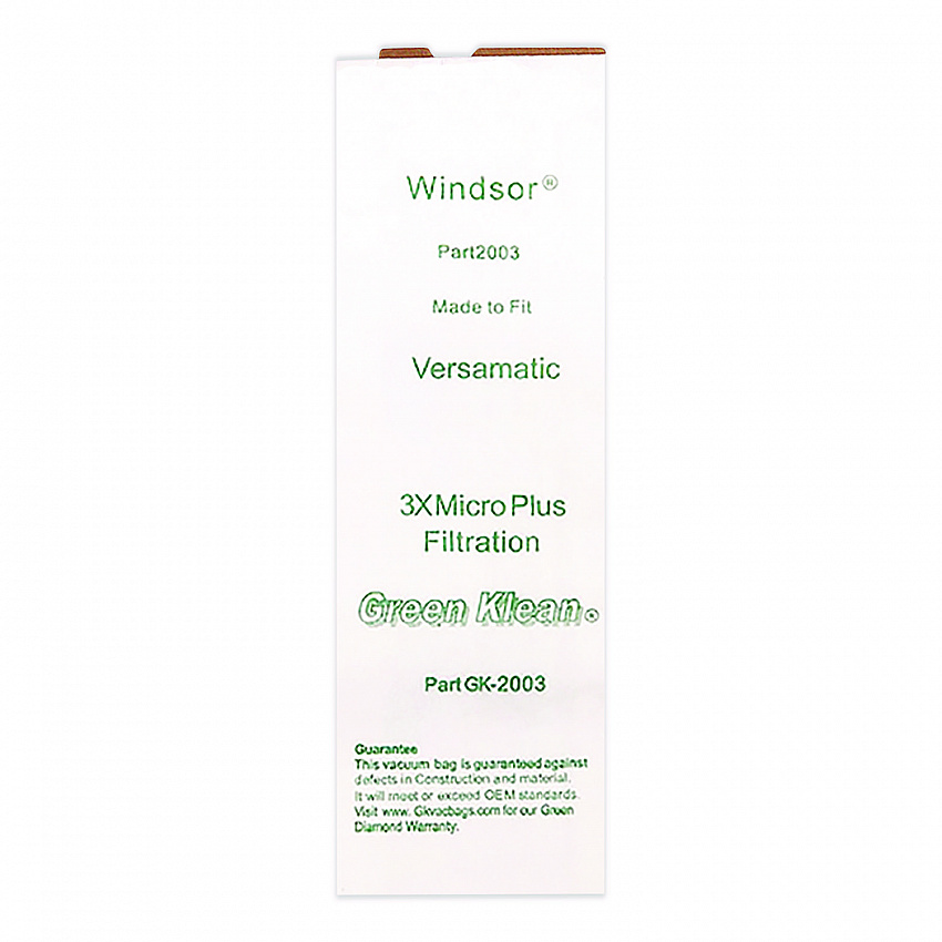 Replacement Vacuum Bags, Fits AllStar Javelin/Triple S Prosense II/Windsor Versamatic, 10/Pack (2003P)