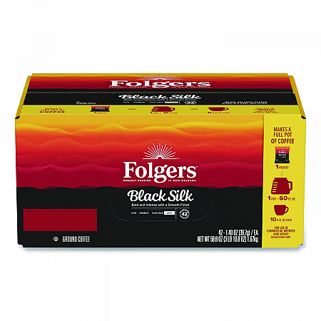 Black Silk Ground Coffee Fraction Pack, 1.4 oz Packet, 42/Carton (00019)