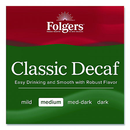 Classic Decaf Ground Coffee, Classic Roast Decaffeinated, 19.2 oz, Can, 6/Carton (00374CT)
