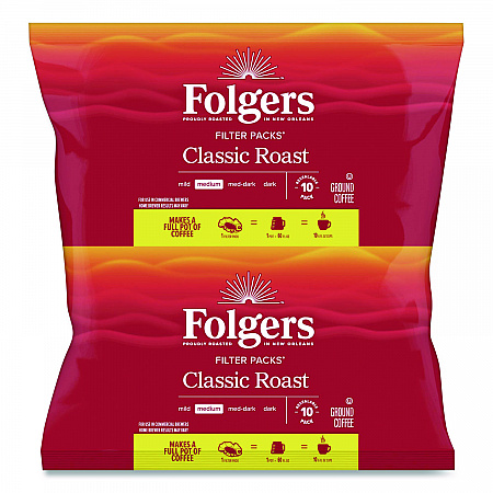 Coffee Filter Packs, Classic Roast, 0.9 oz, 10 Filters/Pack, 4 Packs/Carton (06239)