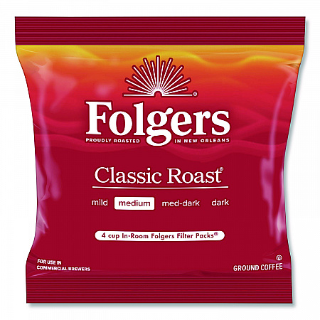 Classic Roast Ground Coffee Filter Pack, Regular, In-Room Lodging, 0.6 oz, 200/Carton (06546)