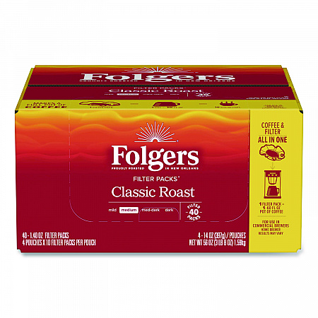 Coffee Filter Packs, Classic Roast, 1.4 oz Pack, 40/Carton (10117)