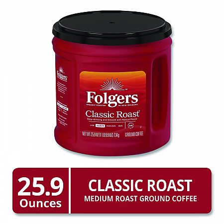 Coffee, Classic Roast, Ground, 25.9 oz Canister, 6/Carton (20421CT)