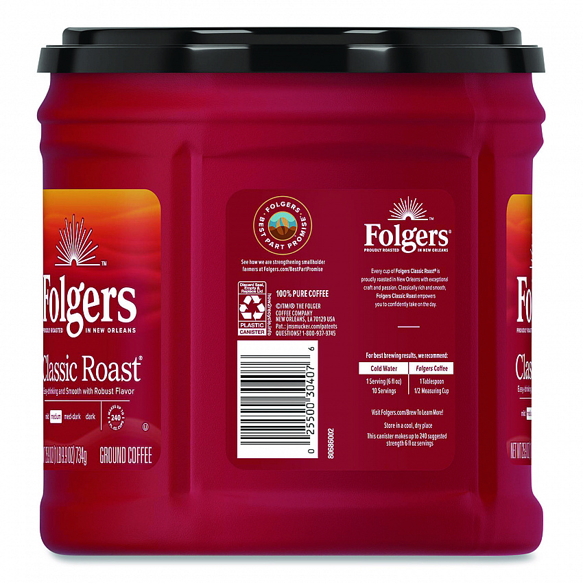 Coffee, Classic Roast, Ground, 25.9 oz Canister, 6/Carton (20421CT)