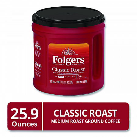 Coffee, Classic Roast, Ground, 25.9 oz Canister (20421EA)