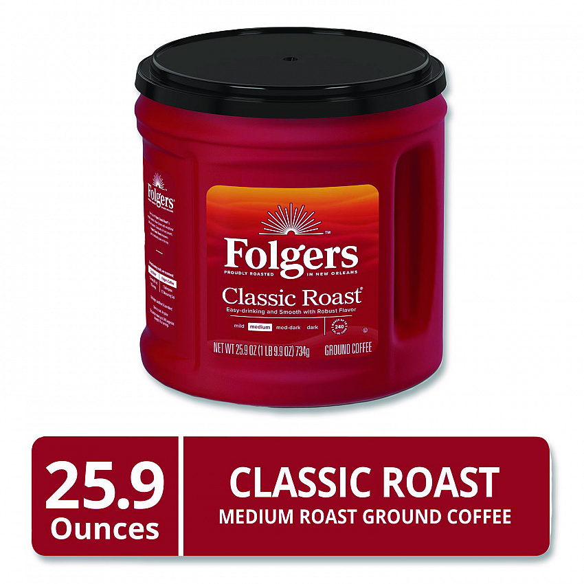 Coffee, Classic Roast, Ground, 25.9 oz Canister (20421EA)
