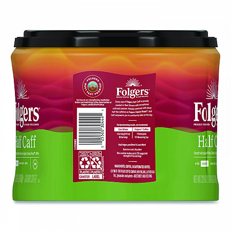 Half Caff Ground Coffee, 22.6 oz Canister (20527)
