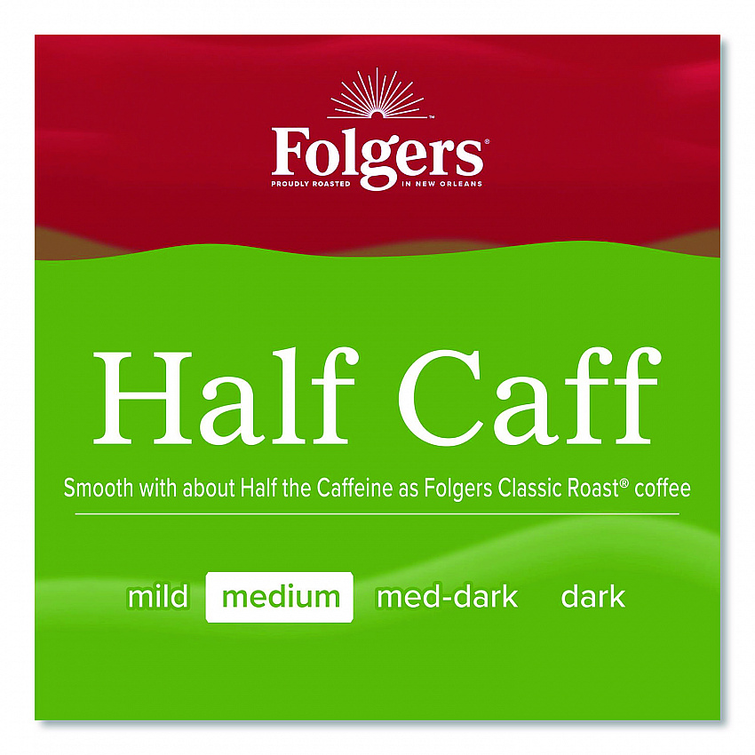 Half Caff Ground Coffee, 22.6 oz Canister (20527)