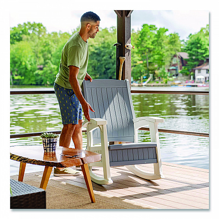 Rocking Chair with Storage, Supports Up to 375 lb, 17.25
